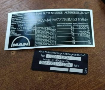 vin наклейка шильд MAN